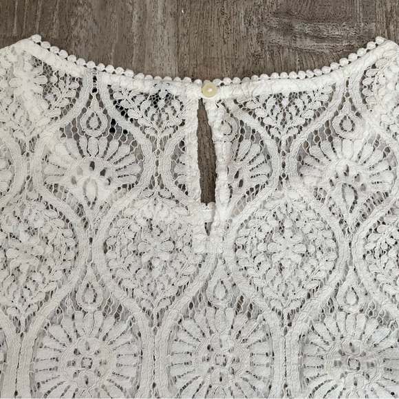 Banana Republic Women’s Blouse White Lace 3/4 Length Sleeves S - Picture 7 of 7